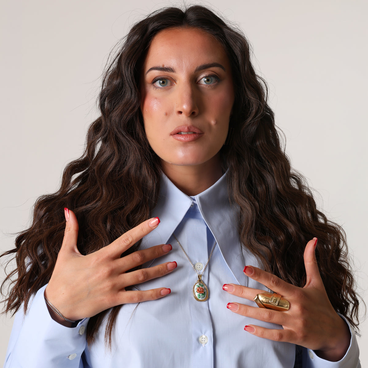 Camicia Renaissance Celeste