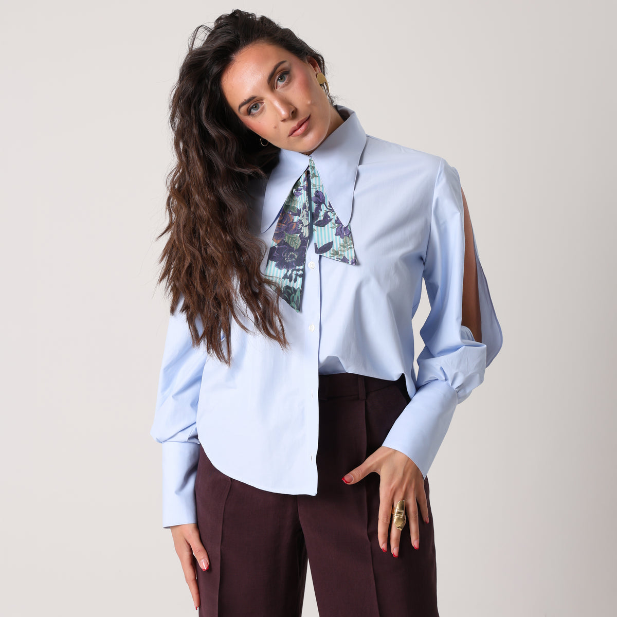 Camicia Renaissance Celeste