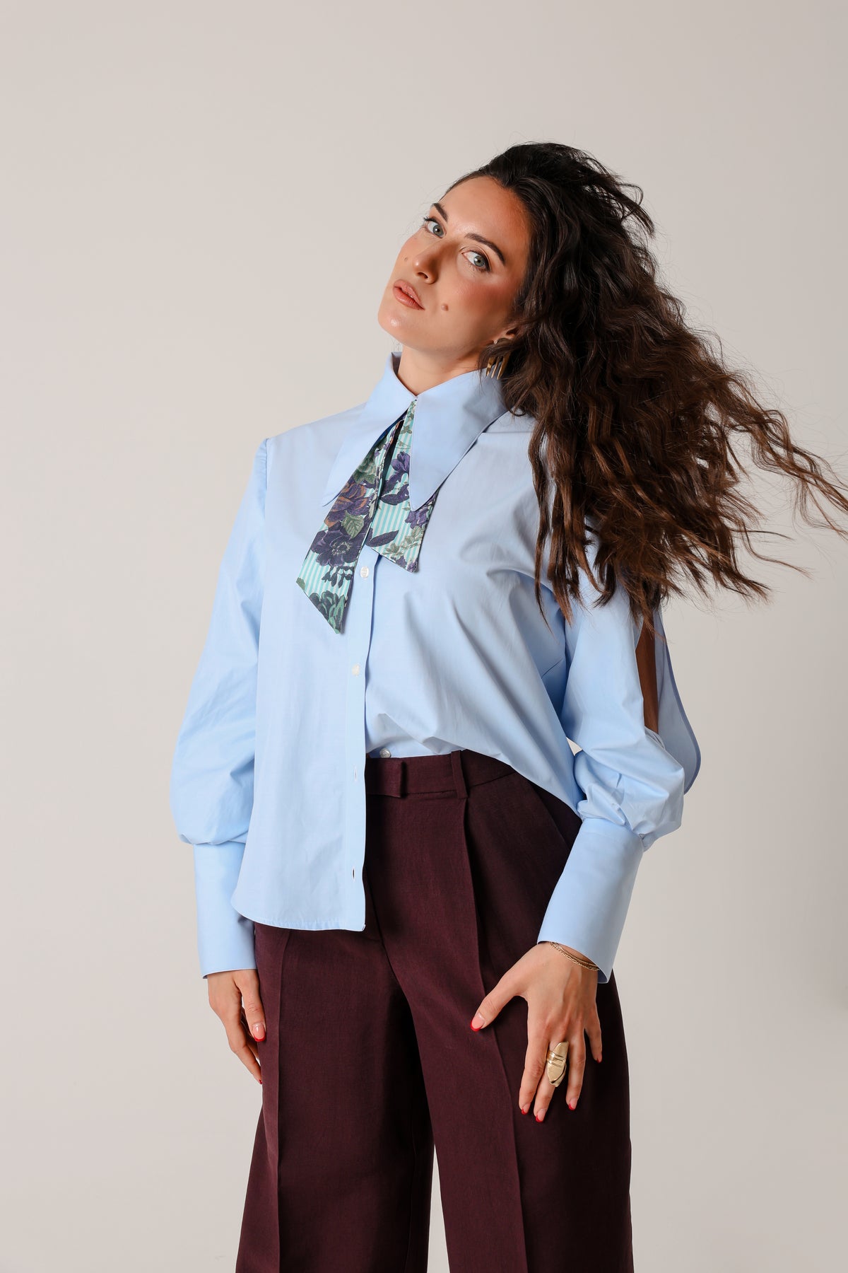 Camicia Renaissance Celeste