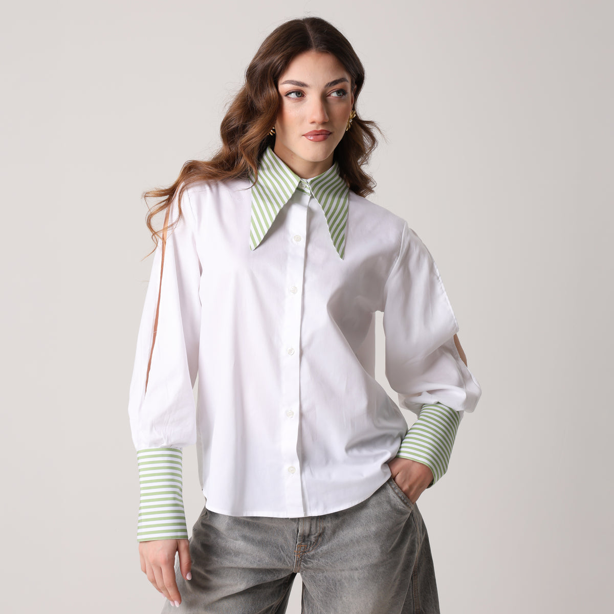 Camicia Renaissance Bianca Contrasto