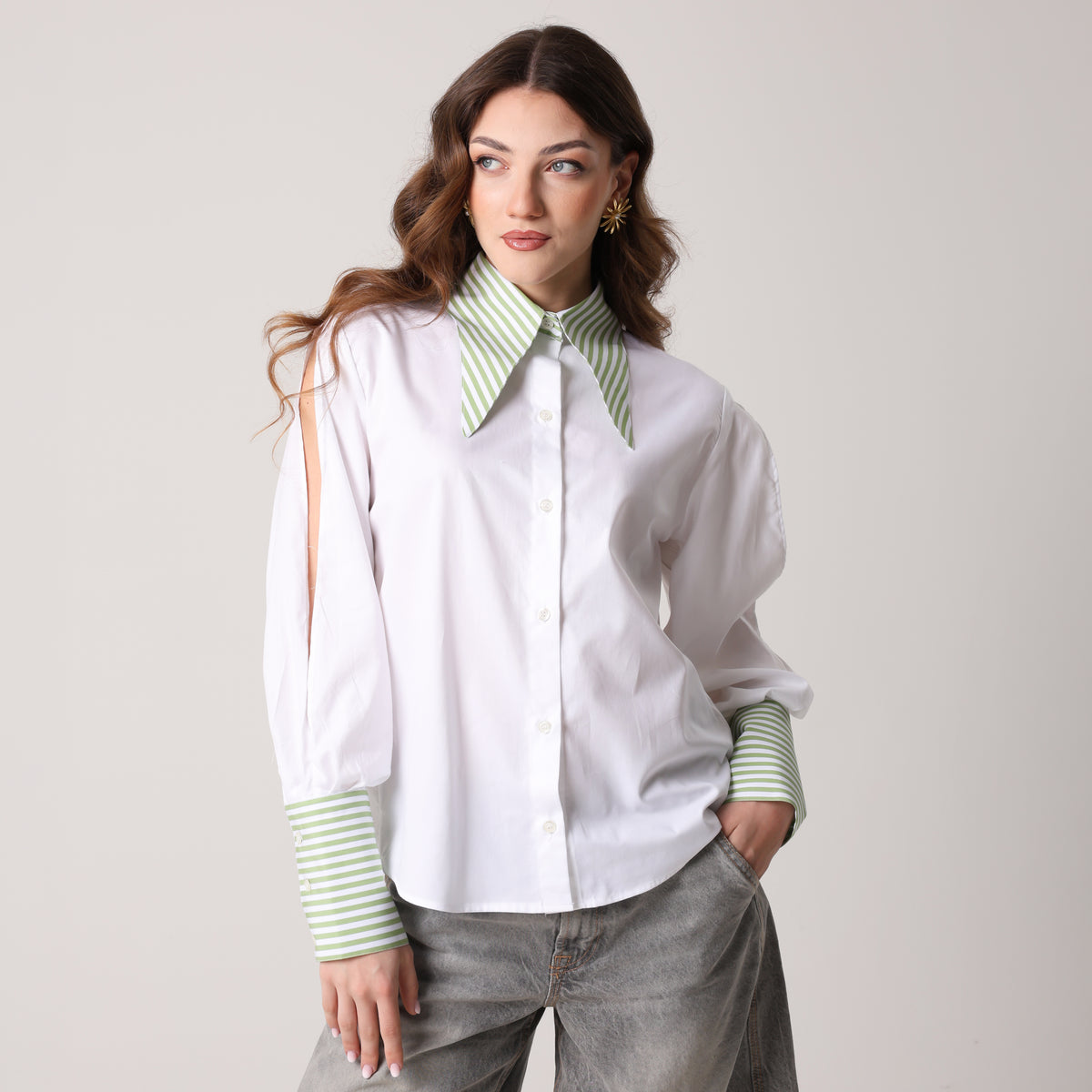 Camicia Renaissance Bianca Contrasto