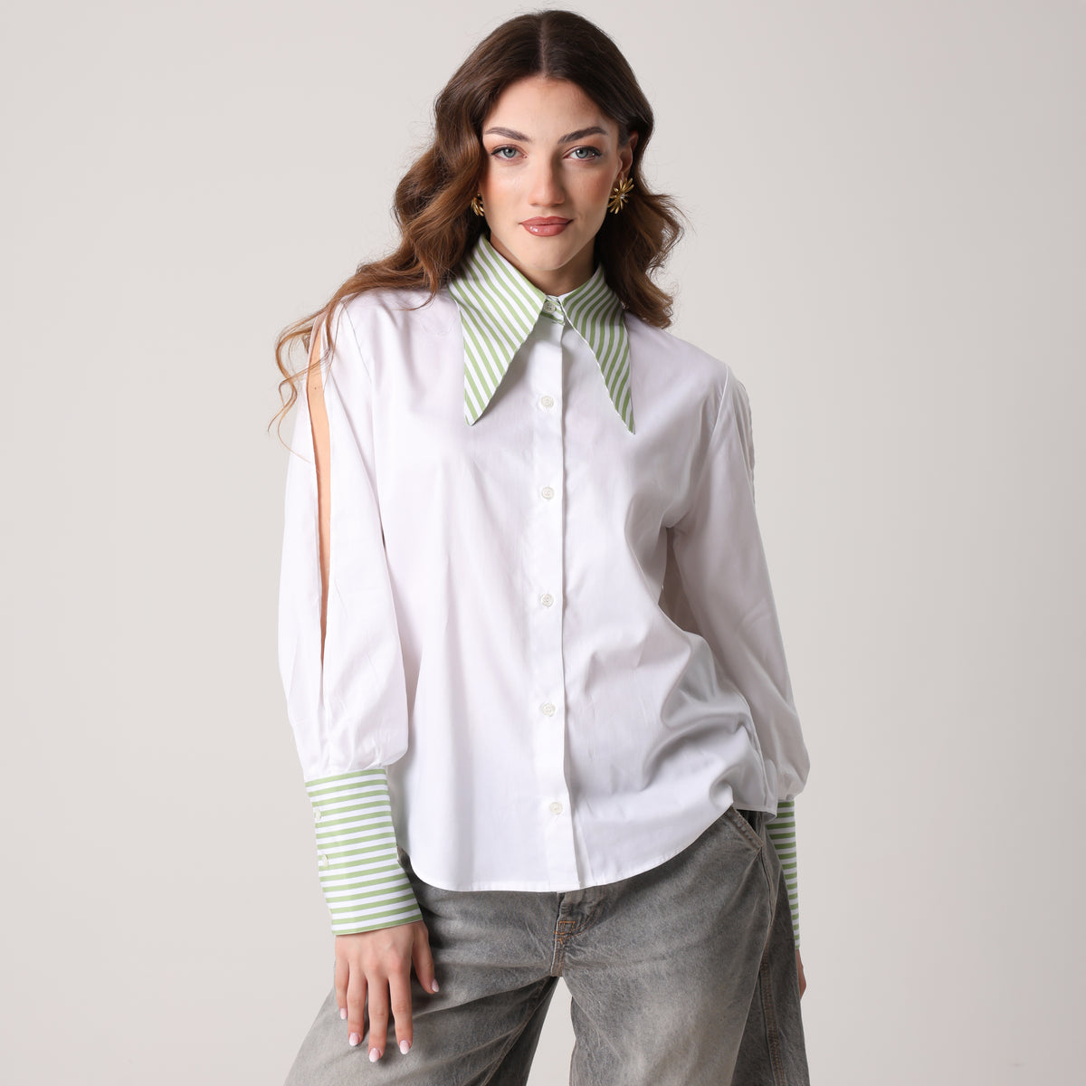 Camicia Renaissance Bianca Contrasto