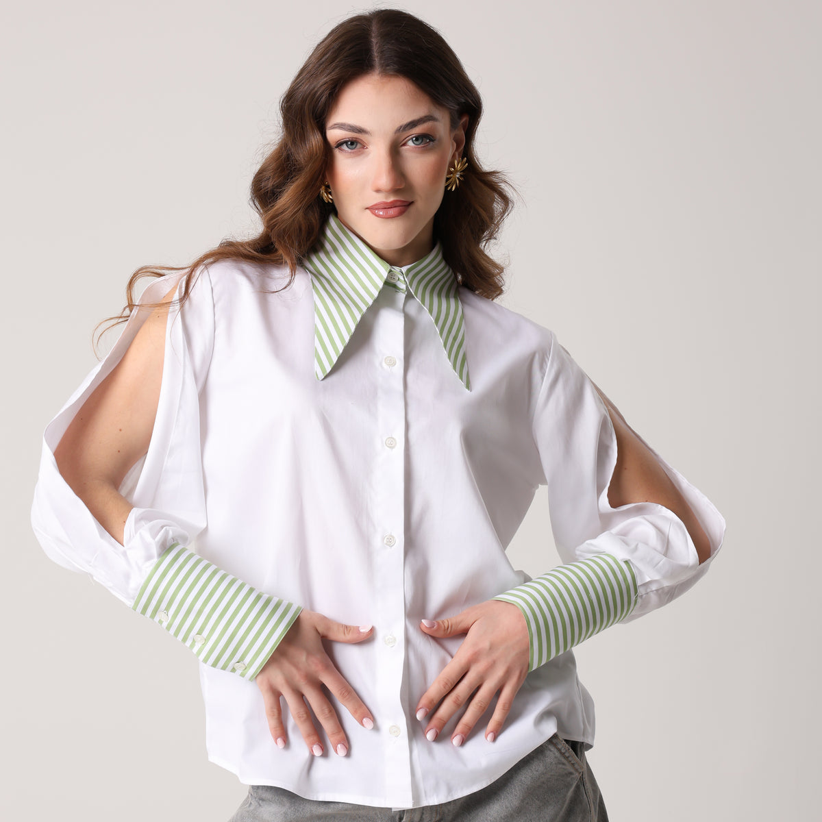 Camicia Renaissance Bianca Contrasto