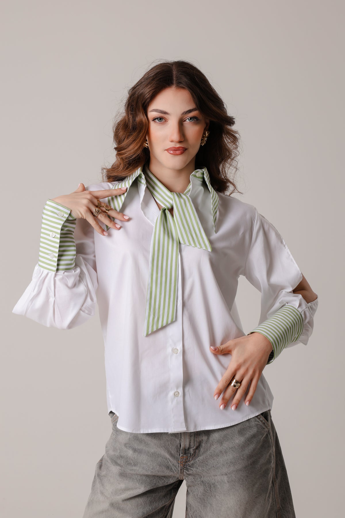 Camicia Renaissance Bianca Contrasto