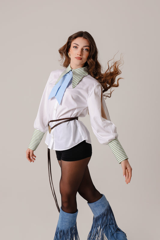 Camicia Renaissance Bianca Contrasto