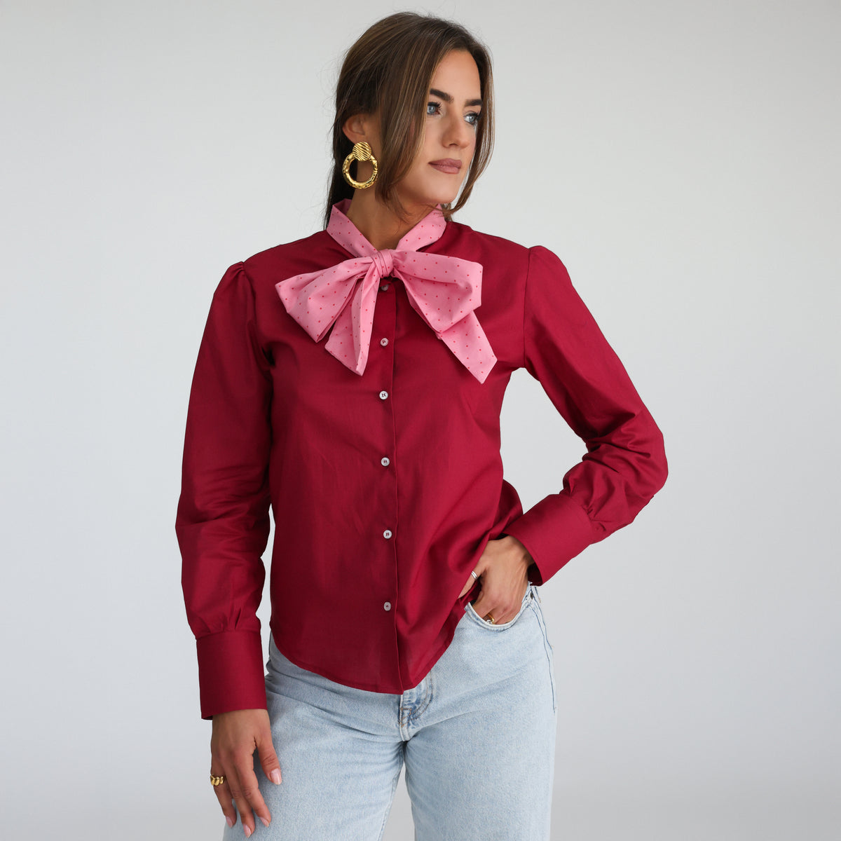 Camicia Eterea Trendy Borgogna