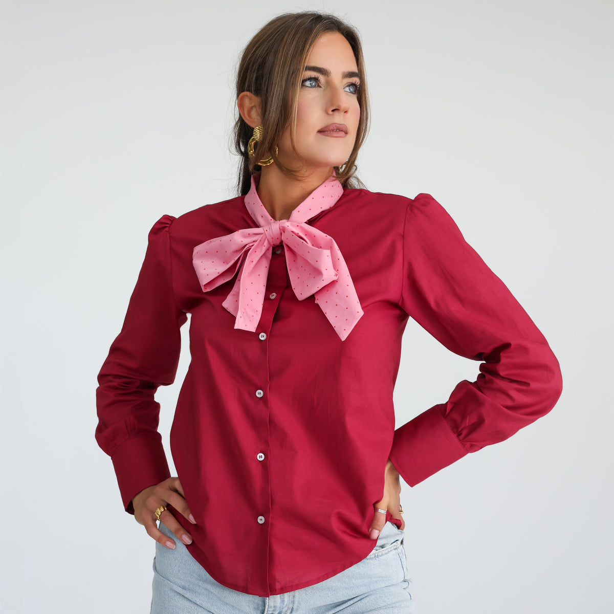 Camicia Eterea Trendy Borgogna